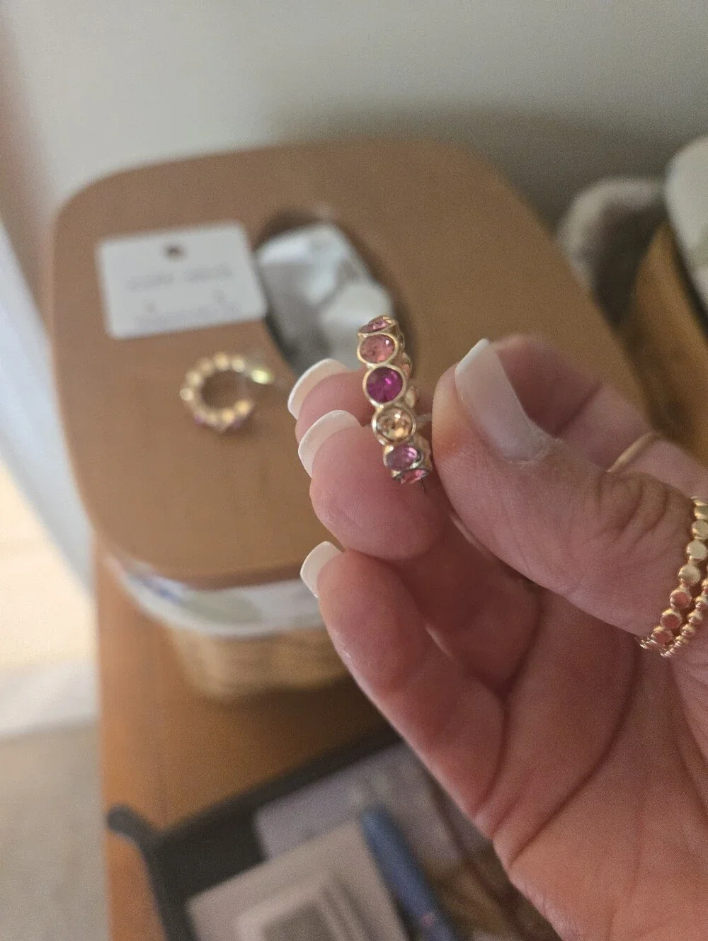 Jenneration Light Life Gold and Pink Crystal Hoop Earrings
